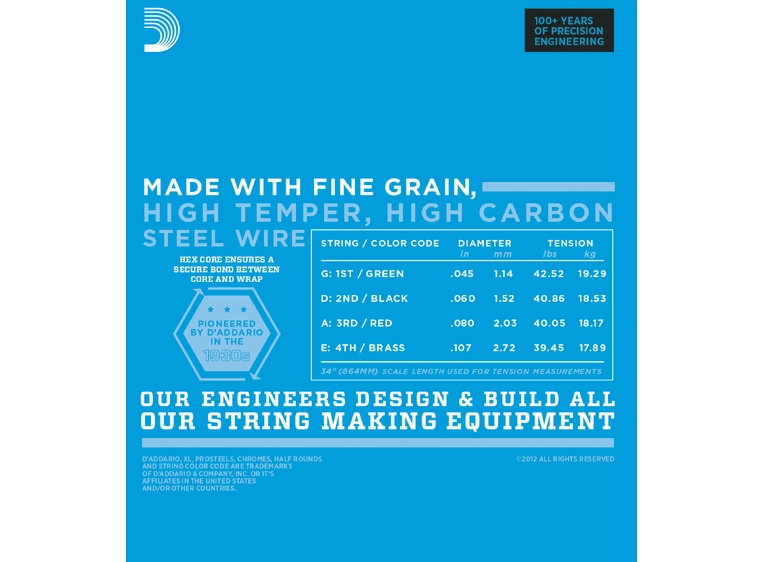 D'Addario EXL170BT Balanced Tension El. (045-107) Bass 